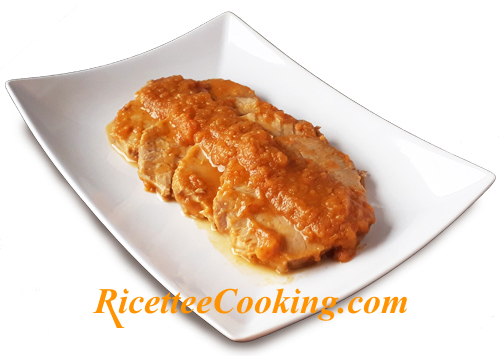 Arrosto di arista con crema di verdure